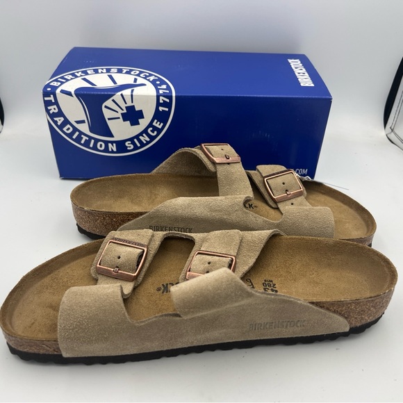Birkenstock Arizona Suede Leather Taupe Men’s EU43 US 10-10.5 NEW With Box. - Picture 10 of 13